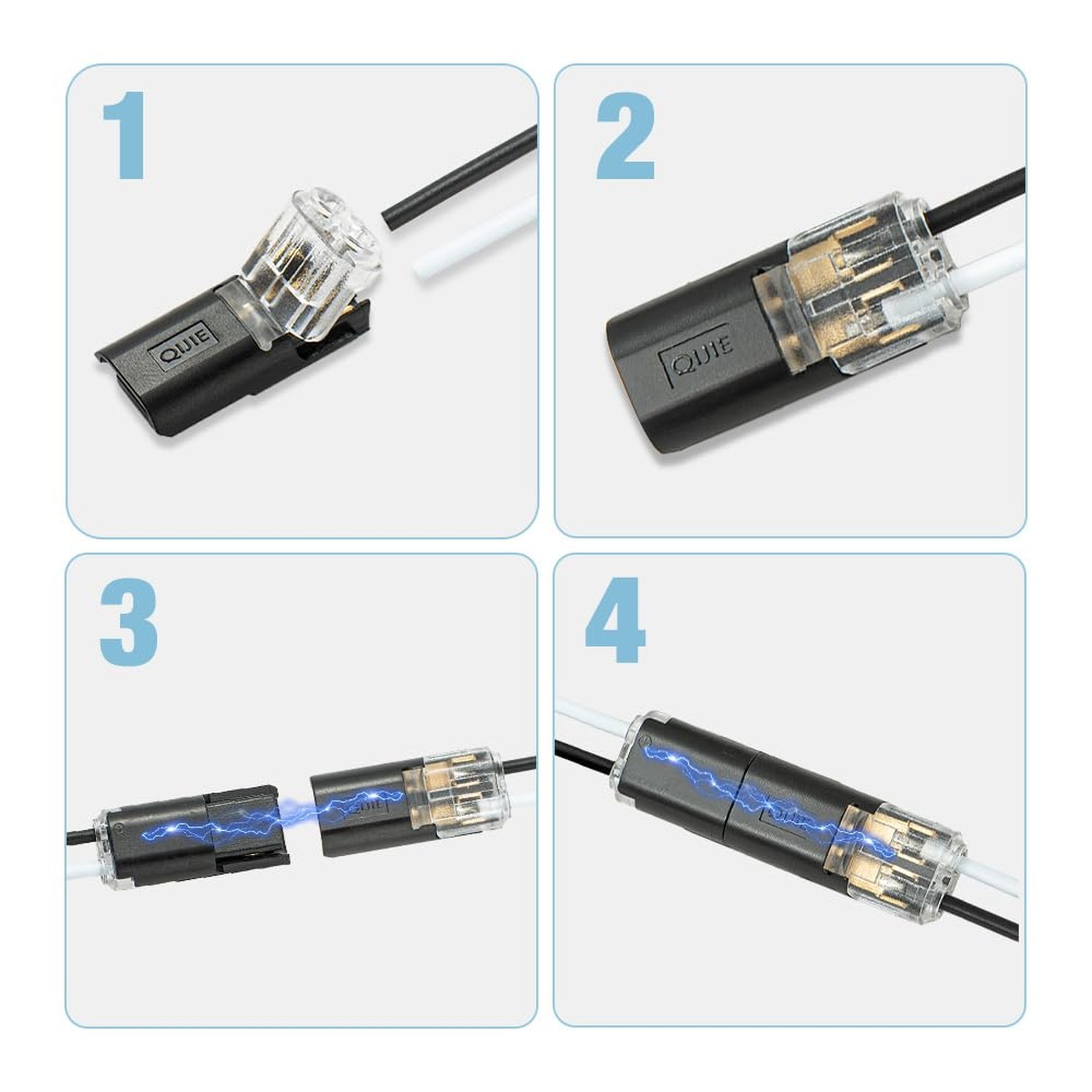 Double-Wire Plug-in Connector, Low Voltage Wire Connector with Locking Buckle…