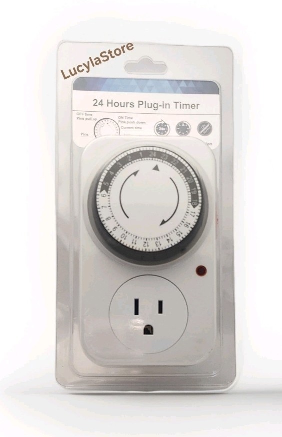 Plug-in Mechanical Timer Model 24 Hours Programmable 15 Amps GMT04A-US New