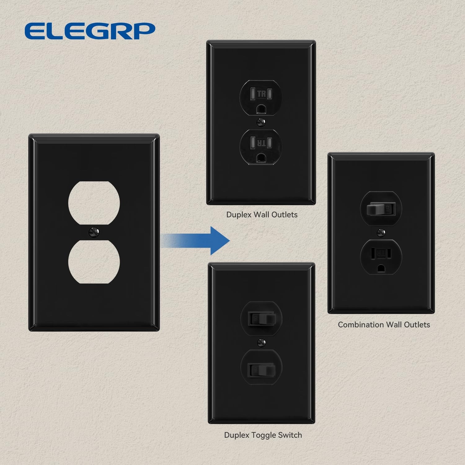 Large Size Outlet Covers, 1-Gang Duplex Wall Outlet Plates, Unbreakable Polyc…