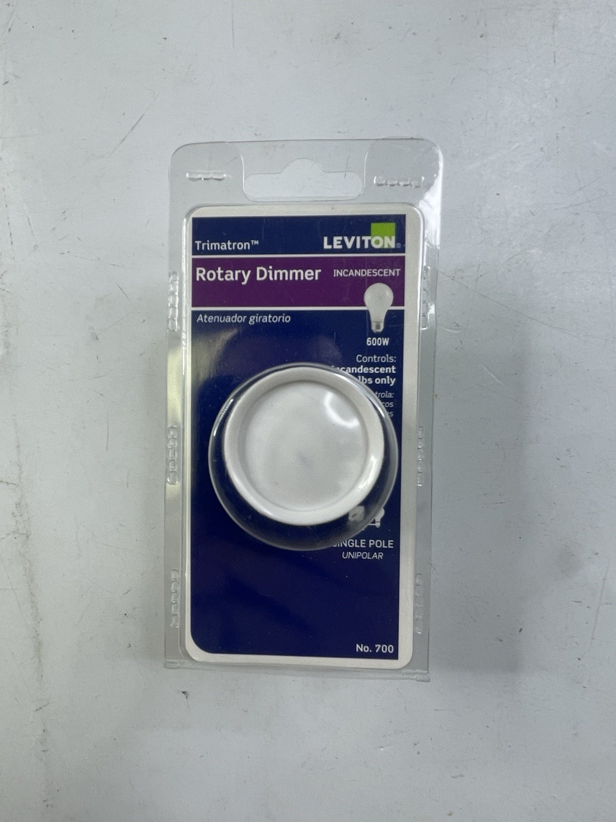 ROTARY DIMMER single pole – controls incandescent bulbs only Leviton 700 NEW!