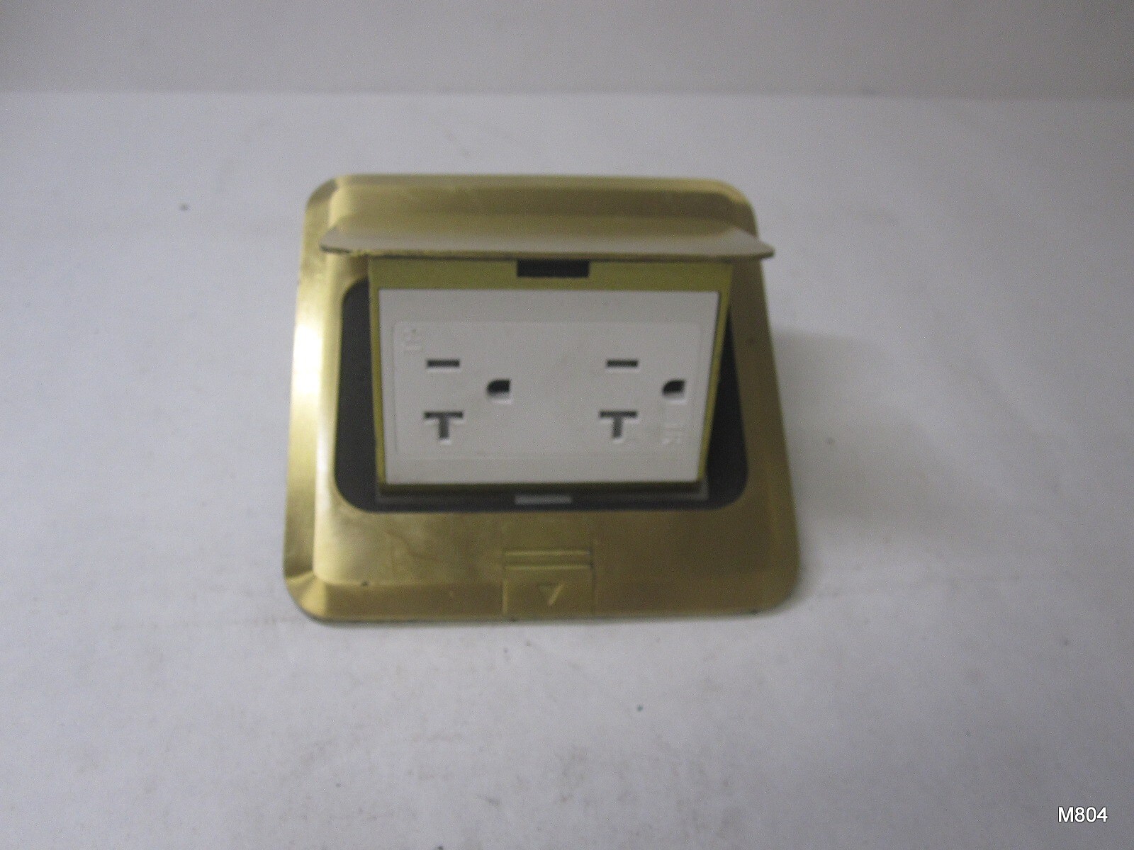 Gold Stainless Steel Pop-Up Electrical Outlet – 20A Receptacle WITHOUT SCREWS