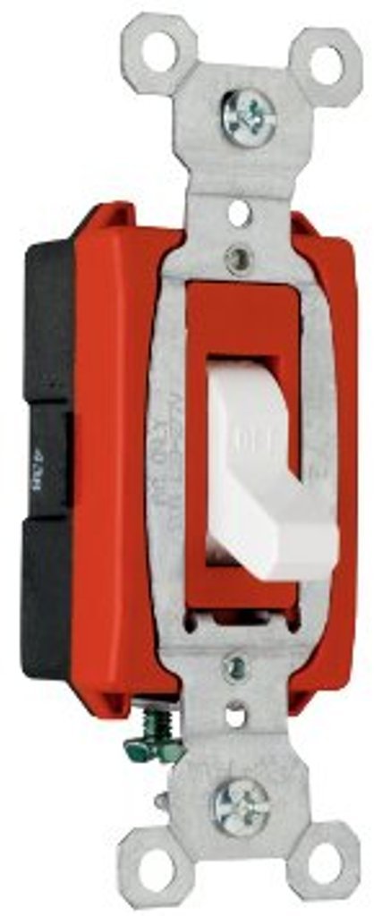 Pass & Seymour (CSB20AC1-WCC8) White 20AMP 1 Pole Back & Side Wire Toggle Switch