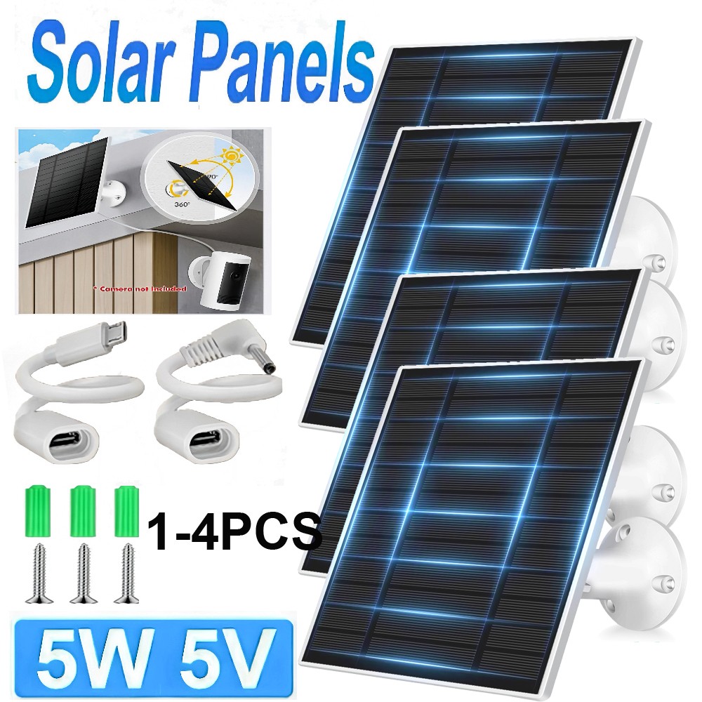 Lot 5W 5V Type-C Port Solar Panel Charger for Outdoor Security Camera CCTV Cam