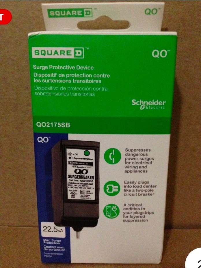 SQUARE D QO Whole Home Appliance Surge Protector Surgebreaker Plug In Breaker