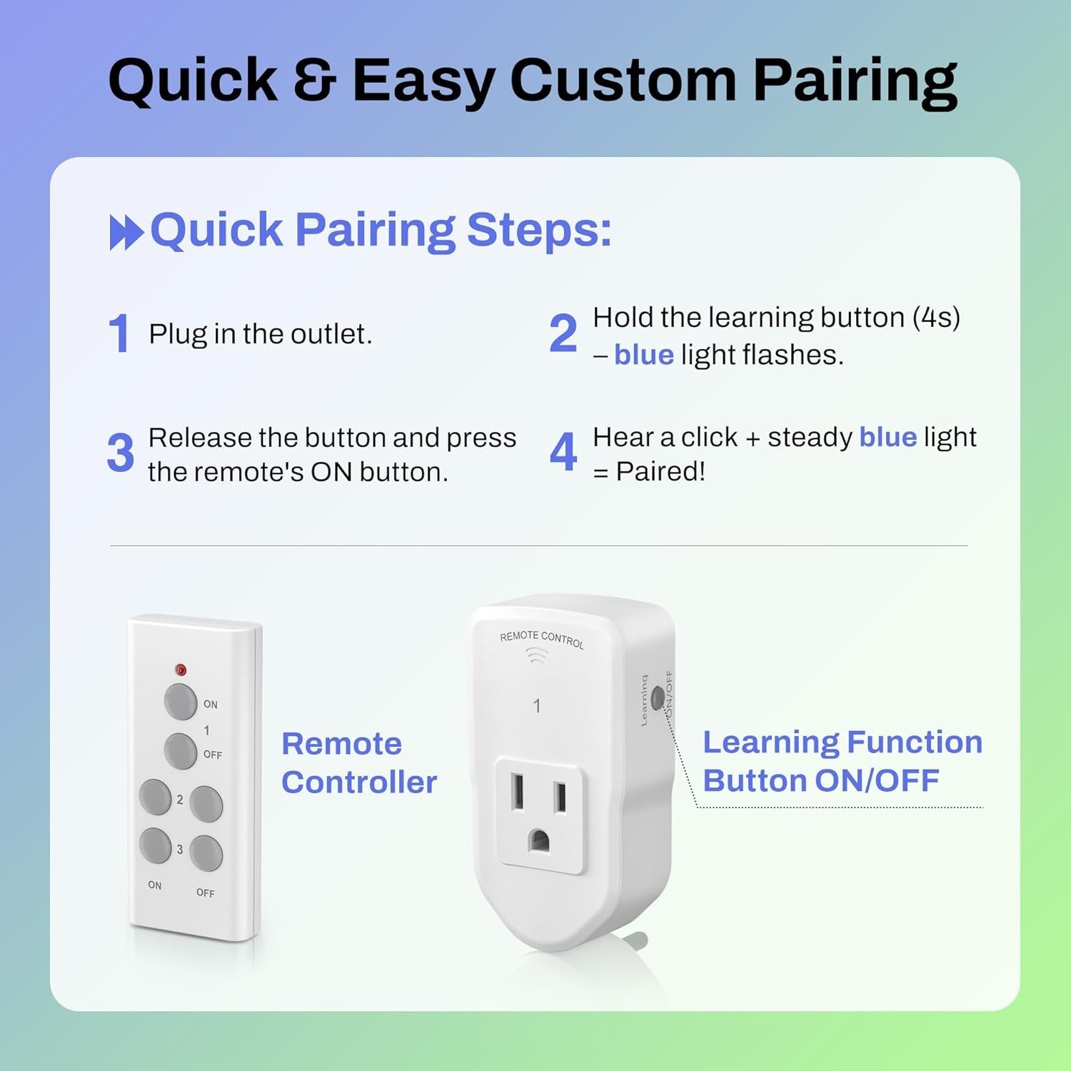 Wireless Remote Control Outlet with 100ft Range – Easy Appliance Management