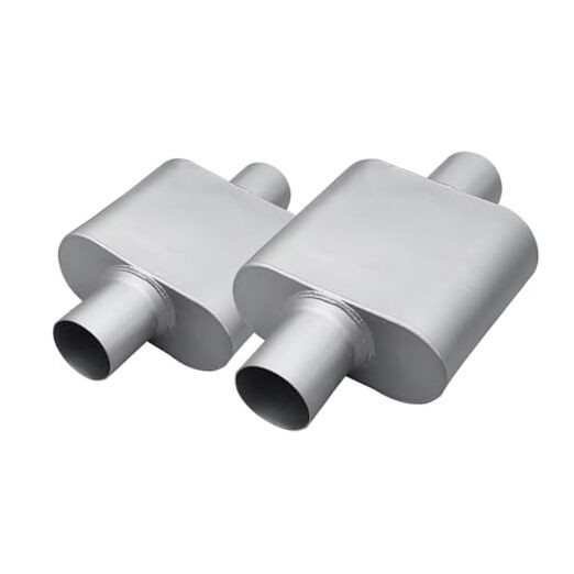 Universal 2.5″ (ID) Inlet 2.5″ (ID) Outlet Single Chamber Muffler – 2.5 Inch