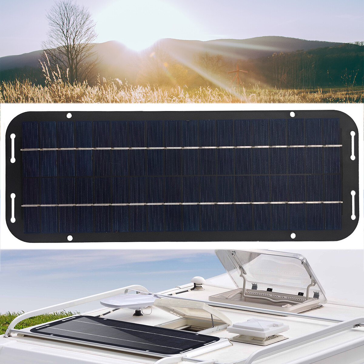 30W Solar Battery Trickle Charger Solar Panel Kit Battery Powered for RV Car Lot