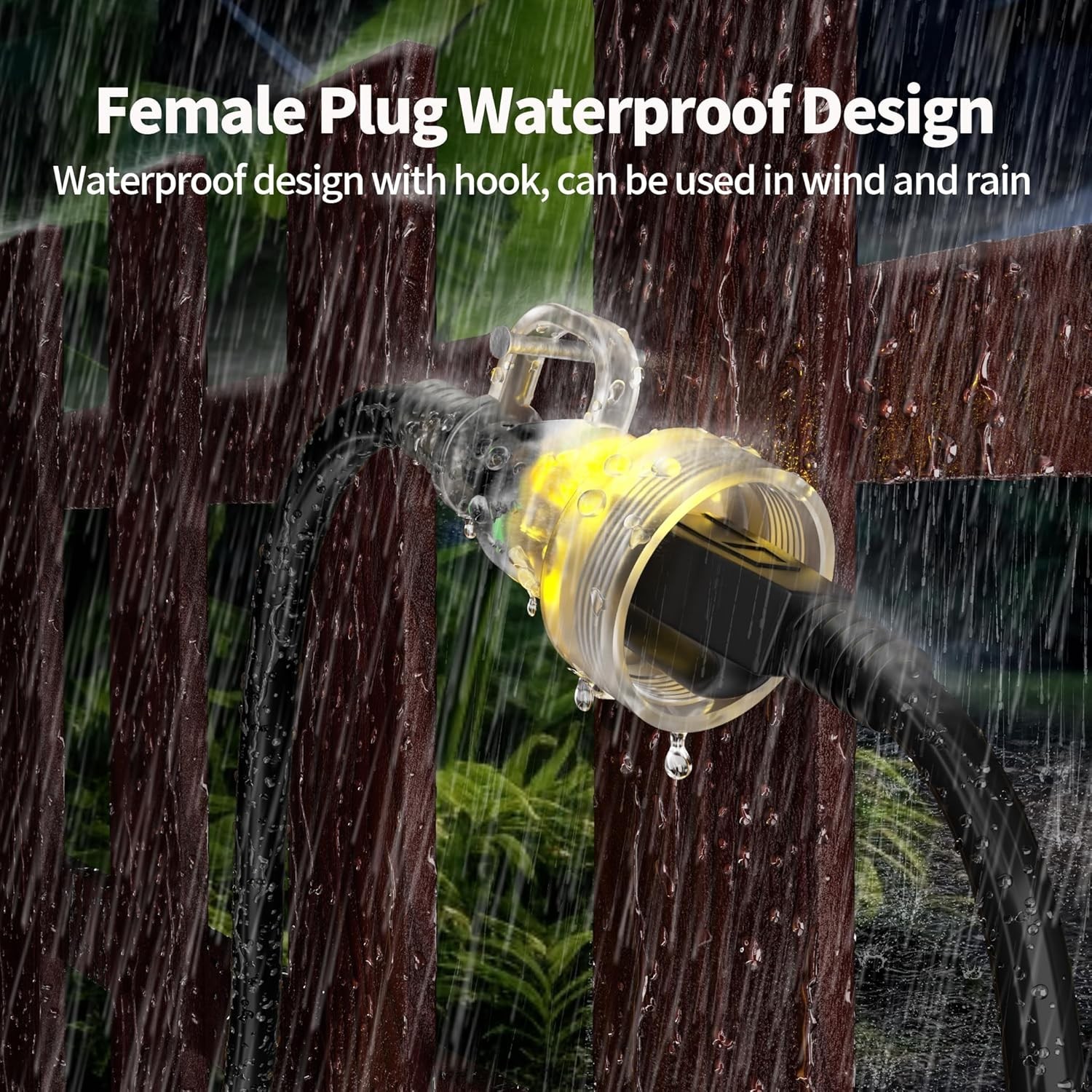 100ft Power Outdoor Extension Cord & Indoor – Waterproof Electric Drop Cord