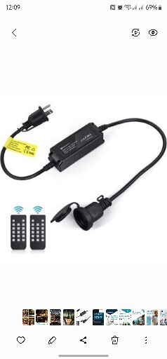 Outdoor Dimmer 650W String Light Dimmer Wireless RF Smart Plug-In Outdoor Dimmer
