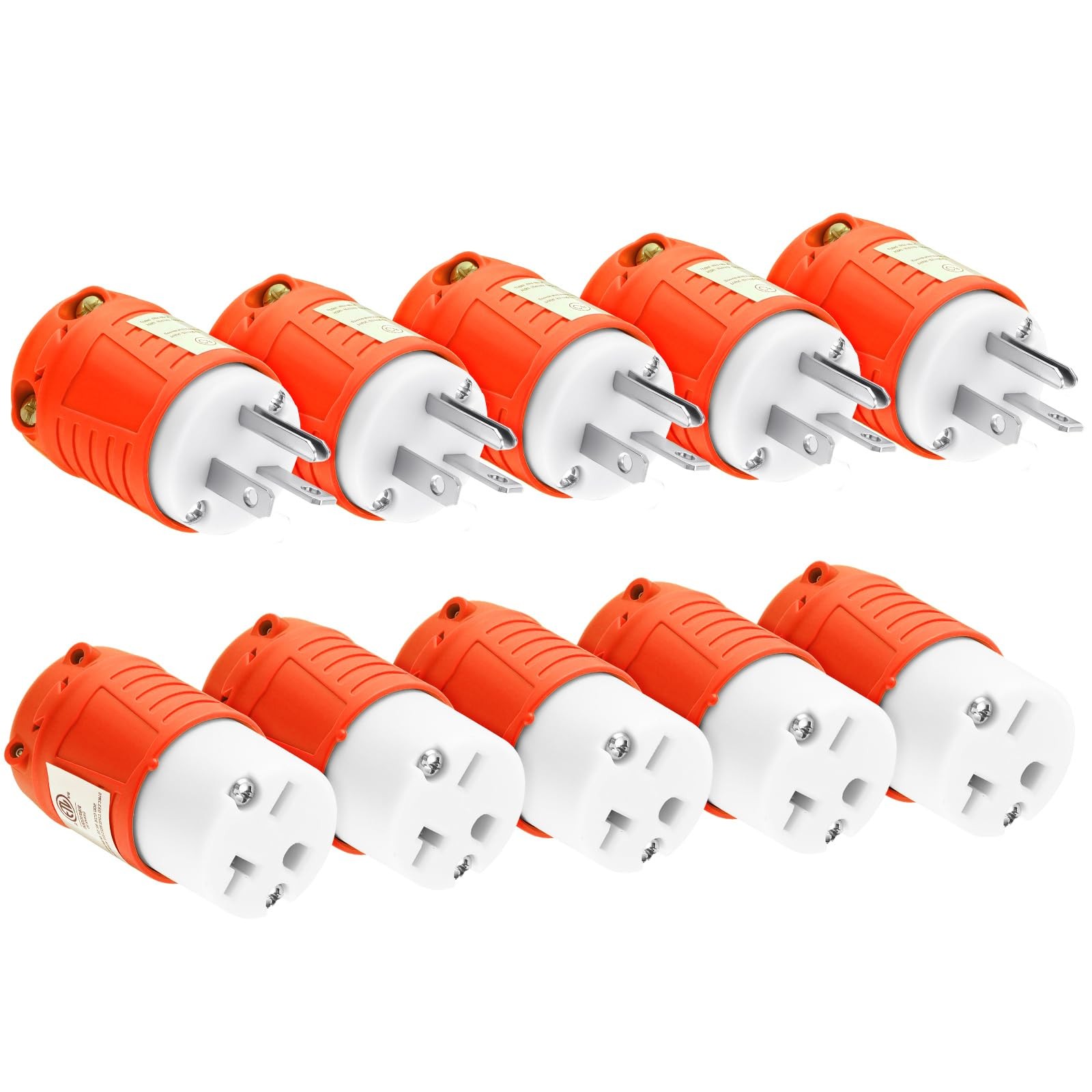Tellegloww 5 Set 6-20P Replacement Plug And 6-20R Replacement Connector 20 Amp