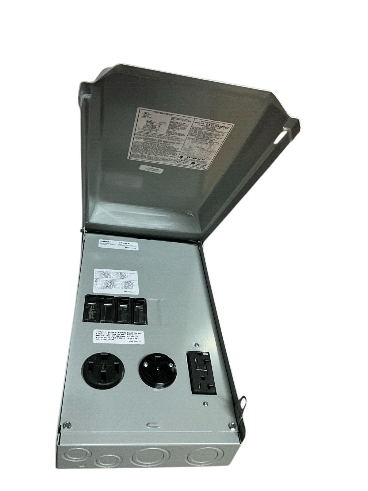 GE RV Panel w/ 50-Amp+30-AMP RV Receptacles+20-Amp GFCI Receptacle Load Center