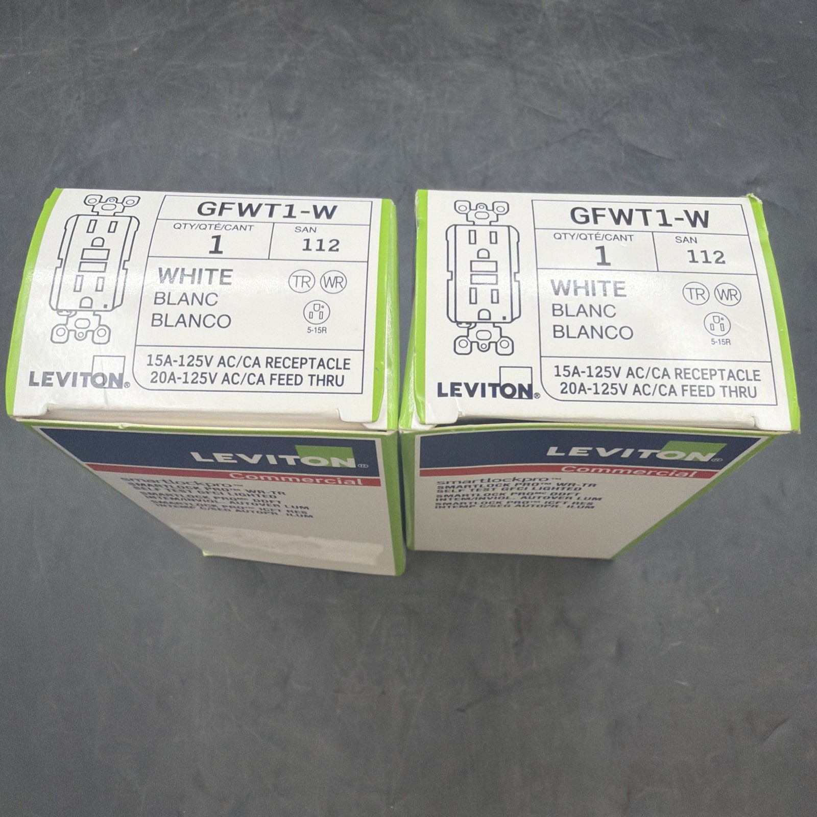 Leviton GFWT1-KW – GFWT1-W Weather/Tamper Resistance GFCI Outlet- PACK OF 2