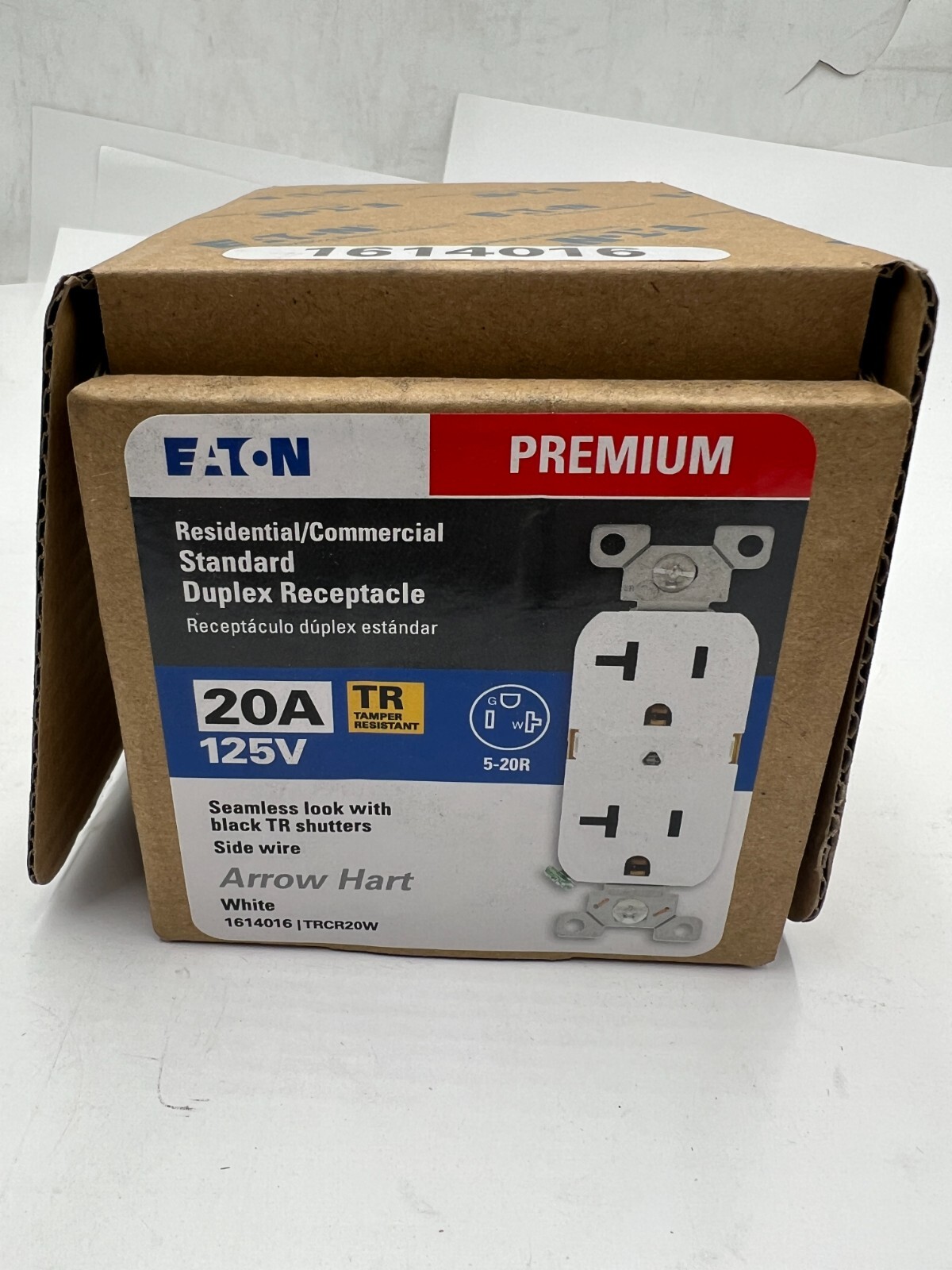 (QTY 10) Eaton TRCR20W-BX-LW Arrow Hart Standard Duplex Receptacle 20A