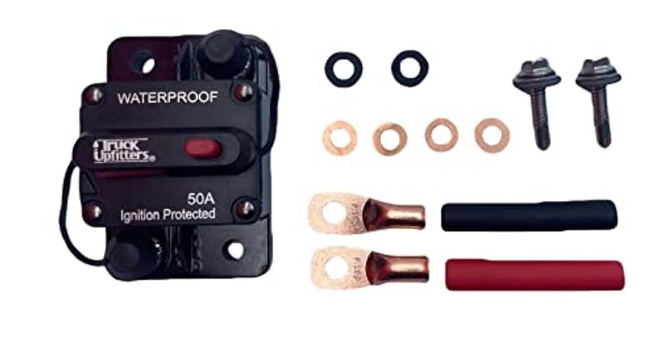 Surface Mounted 50A Circuit Breaker (12V-48V, 50 Amp). for DC Automotive and