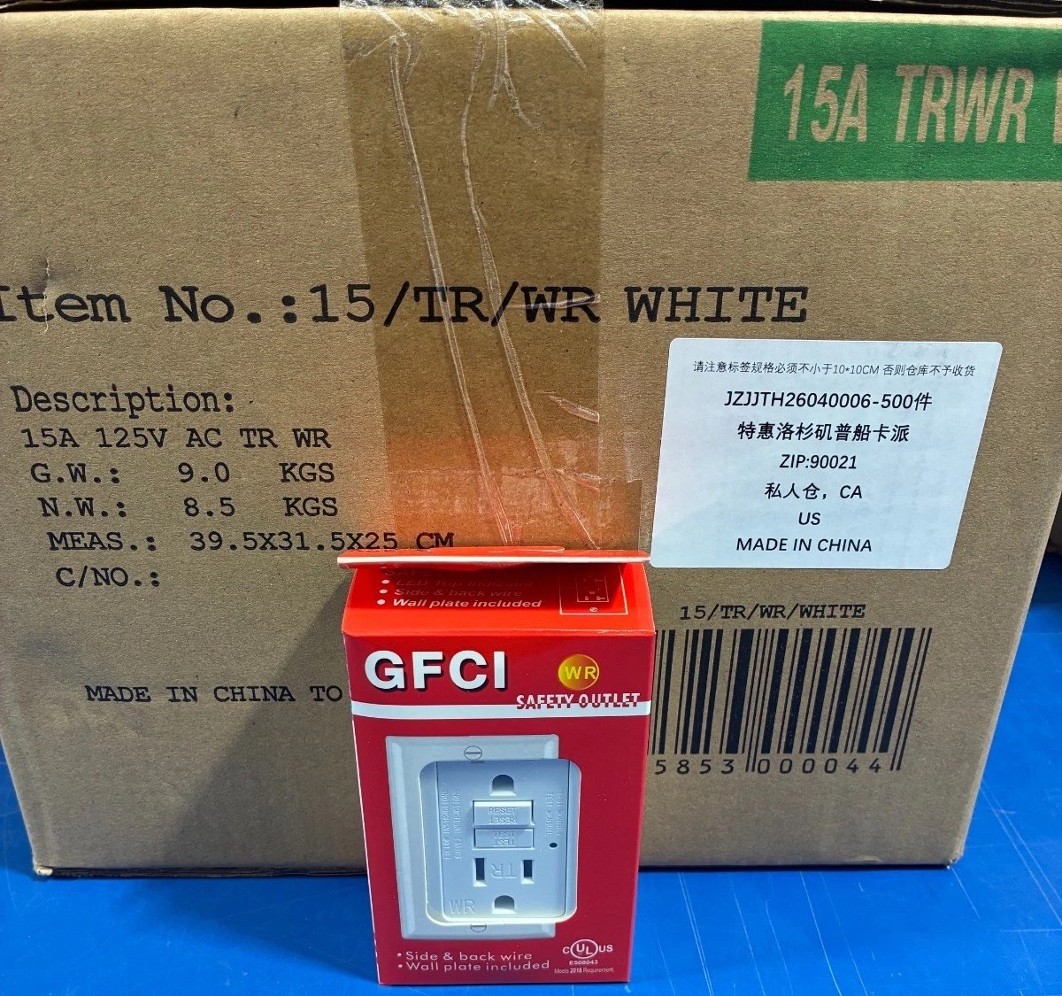 50PCS GFCI 15Amp Outlets Tamper Resistant Weather Resistant TR WR Receptacles UL