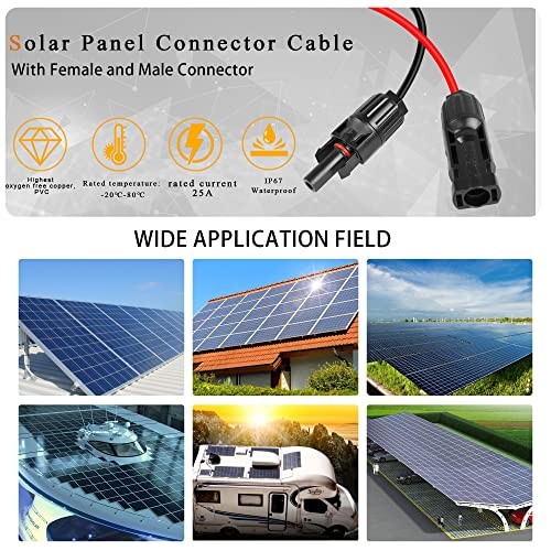 12AWG Solar Panel Connector Cable to Battery Clip – Solar Panel Connector Cable