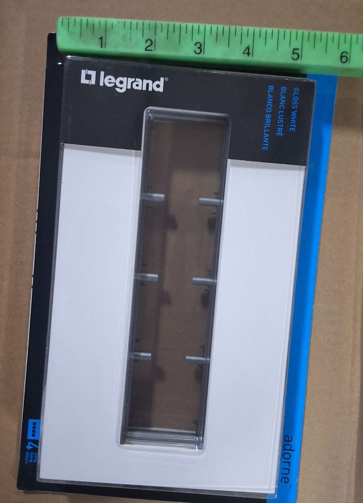 Legrand adorne® Gloss White 4-Gang Screwless Wall Plate – AWP4GWH4