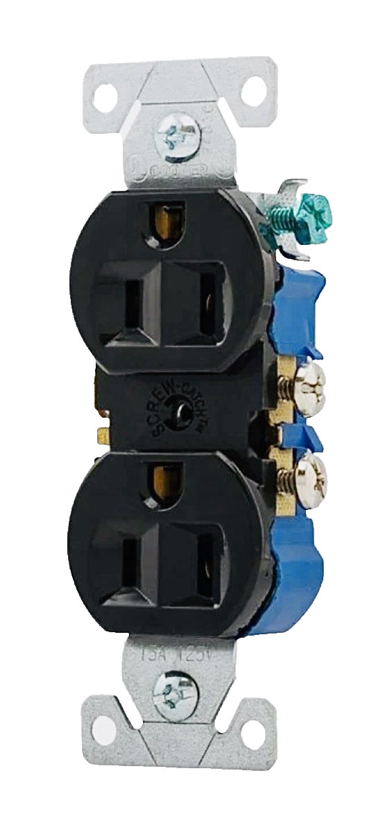 Eaton TR270BK (QTY 30) 15A 125V Tamper Resistant Black Duplex Receptacles