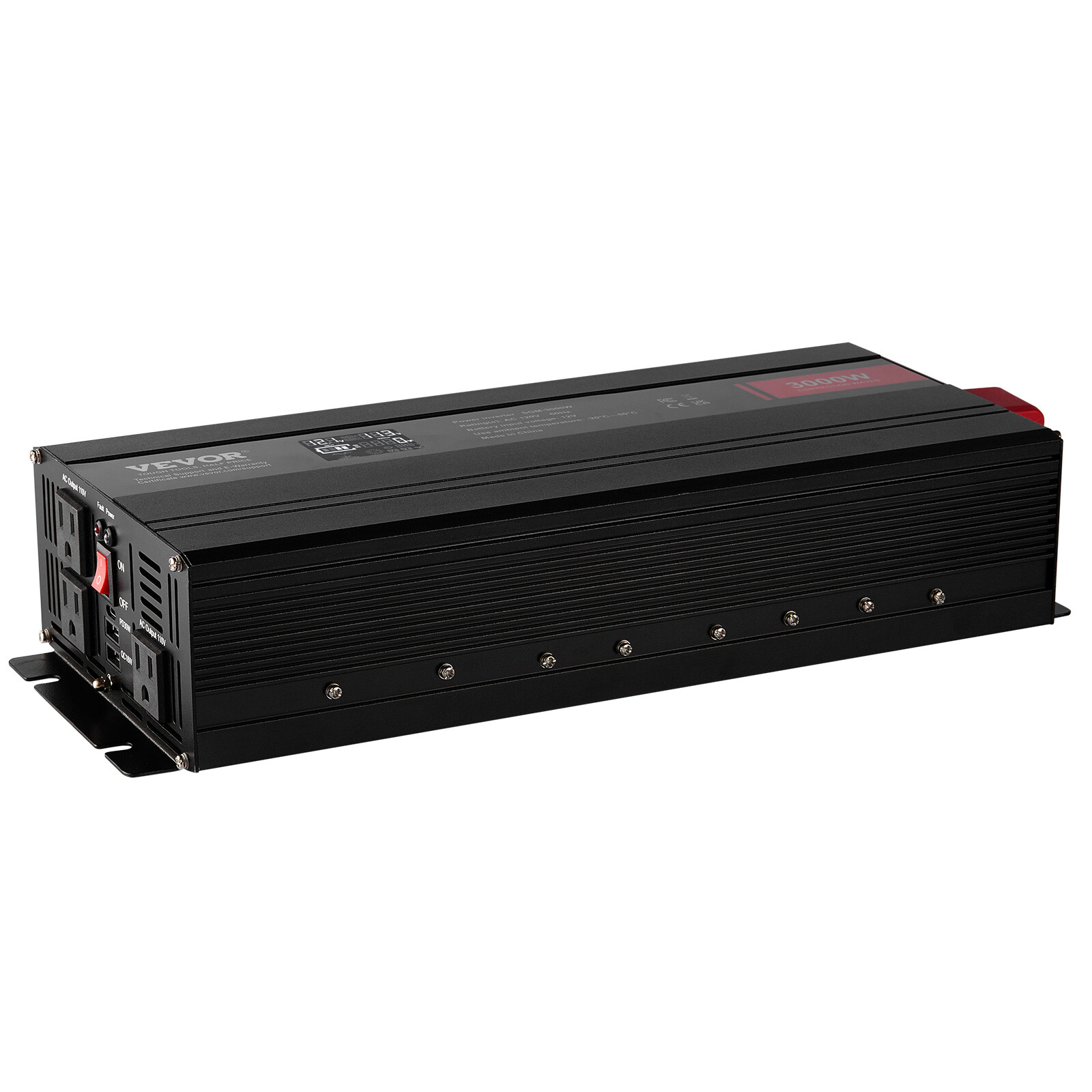 VEVOR Modified Sine Wave Power Inverter 3000W DC12V to AC120V LCD Display CE FCC