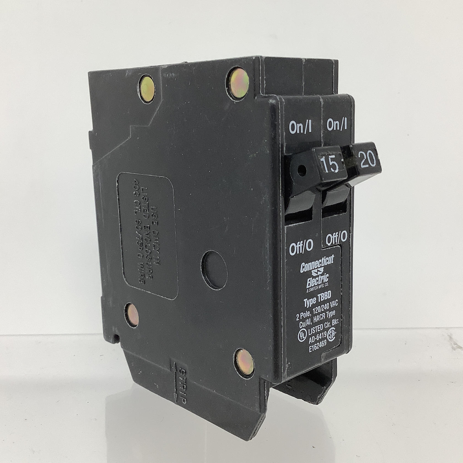 Connecticut Electric UBITBBD1520 T&B Two Poles Circuit Breaker 15/20-Amp