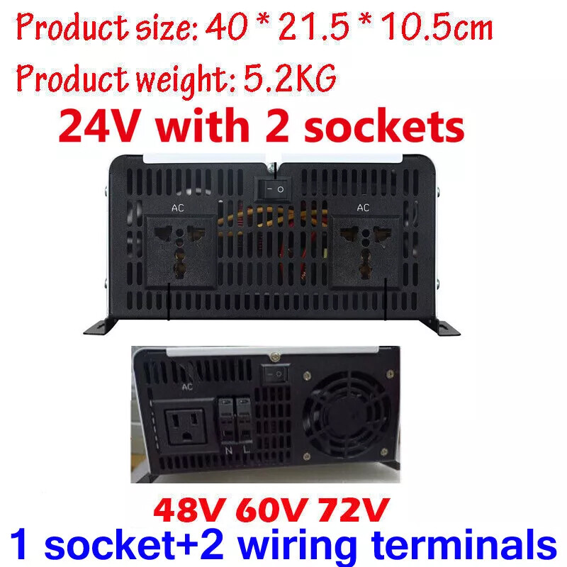 5000W 8000W 12000W Max Pure Sine Wave Inverter 12V 24V 48V 72V DC 110V 120V AC