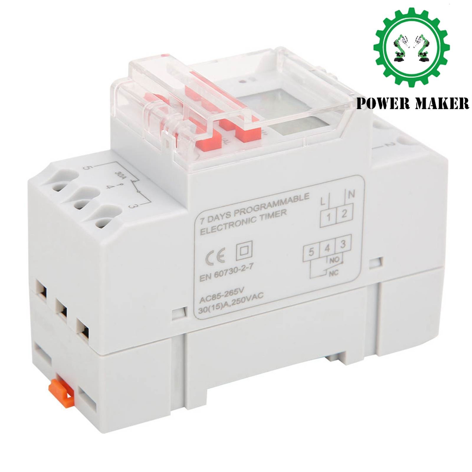 TM919BK 85~265V AC 30A LCD 7 Days Programmable Digital Timer Switches