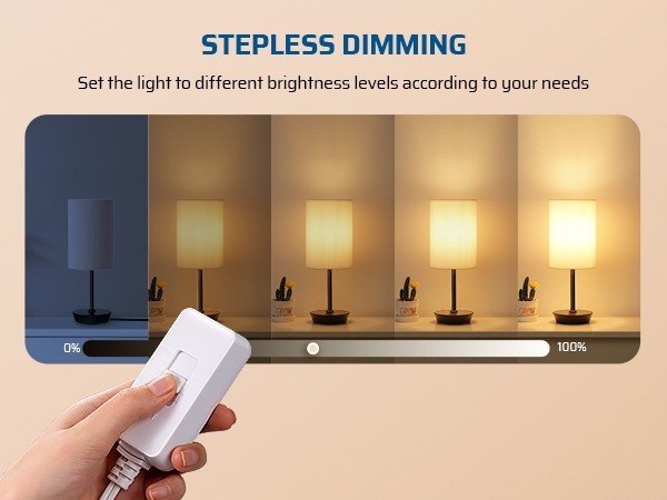 DEWENWILS Table Lamp Dimmer Switch Dimmable LED/CFL Lights 6.6 ft Cord White