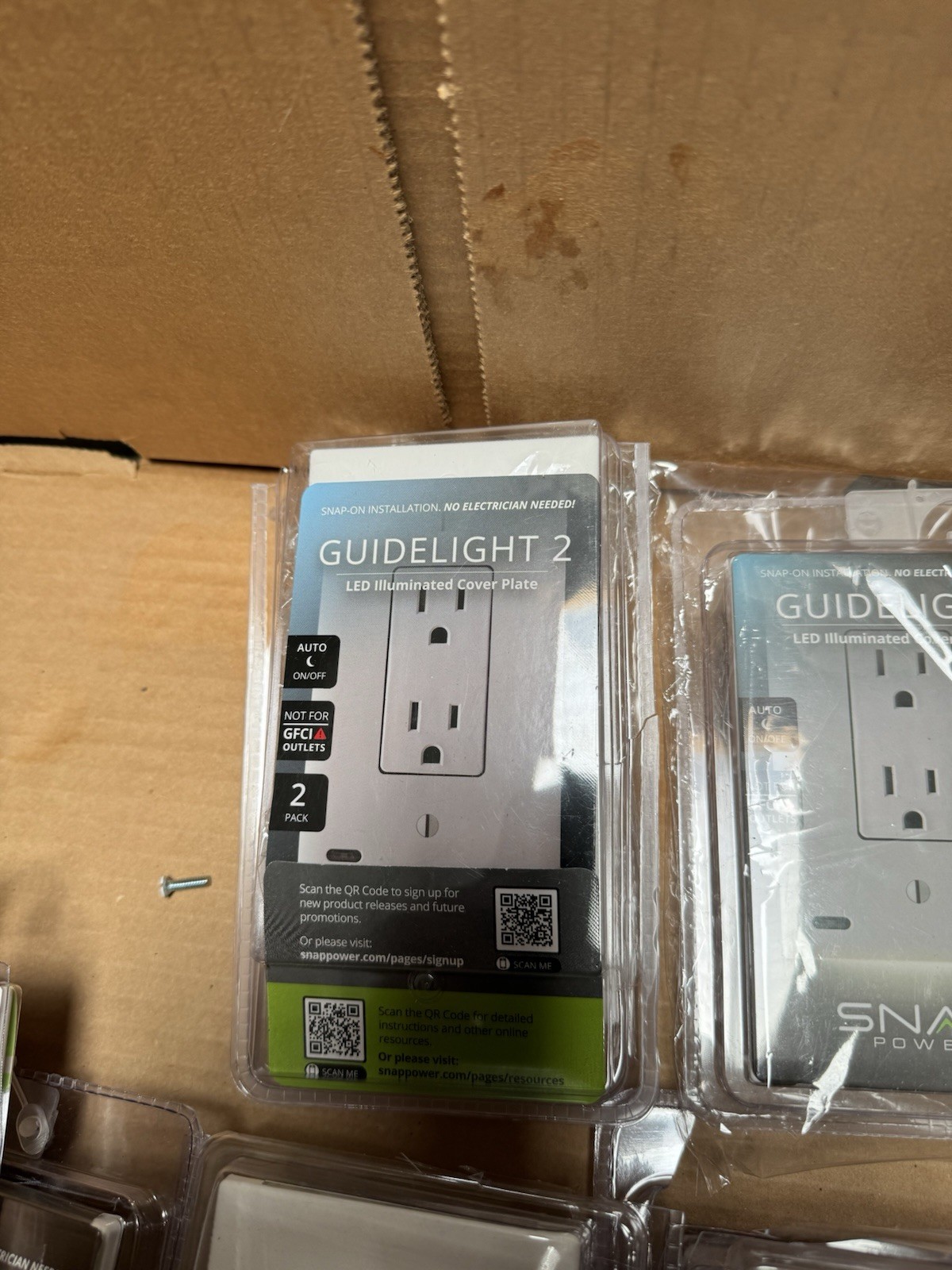 SnapPower GuideLight LED Night Lights Wall Plate New 3Pack