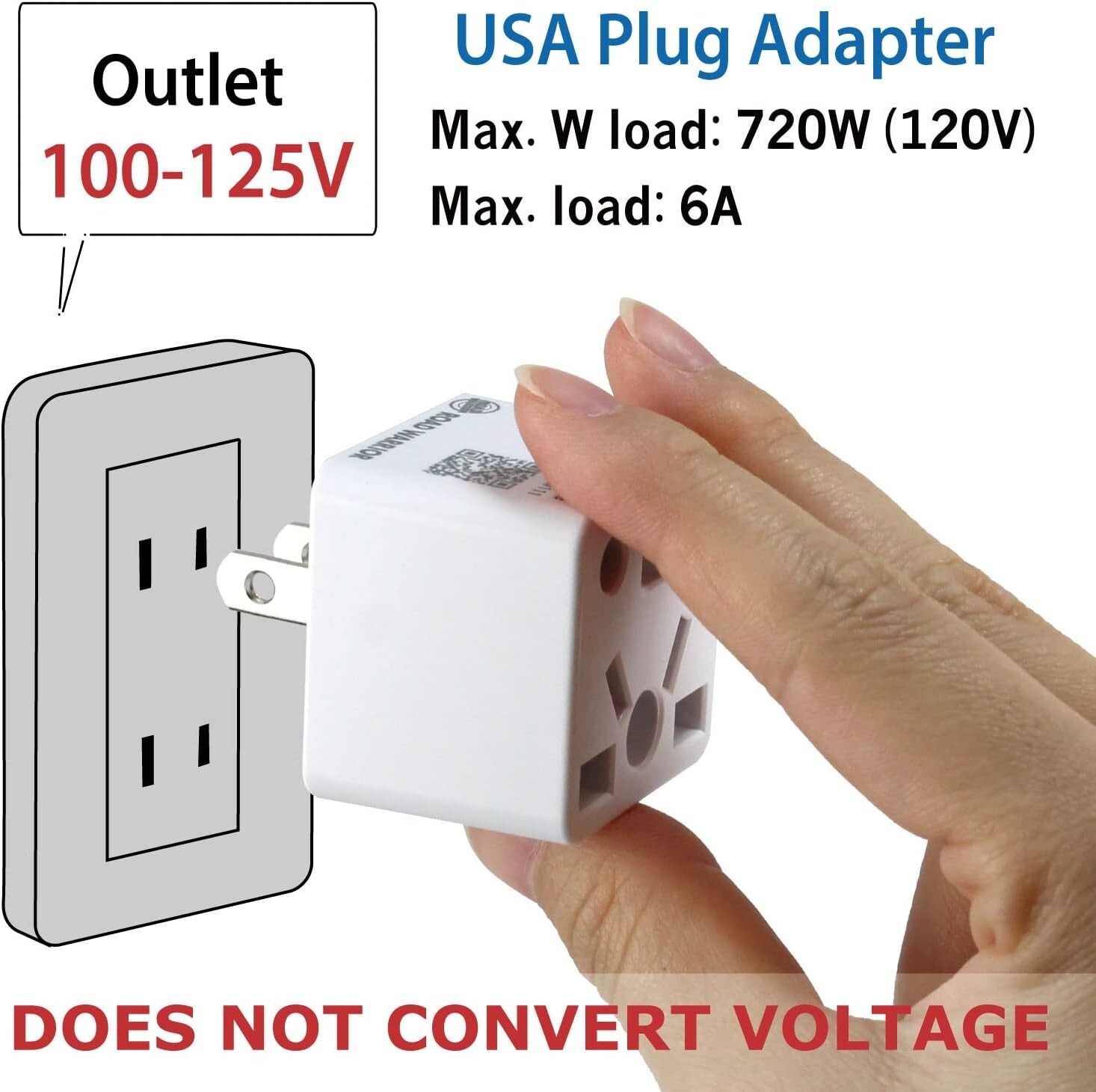 USA Plug Adapter – Europe/UK/China/Australia/India for American Outlet, Does …