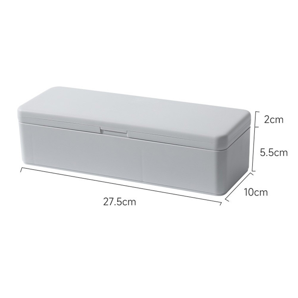 White Gray Storage Case ABS Material 27.5 x 10 cm Stackable Design