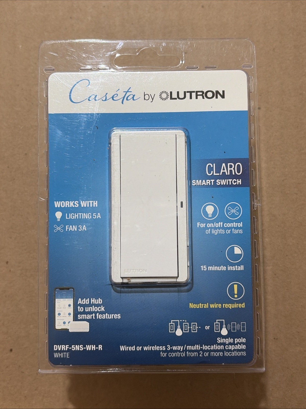 Lutron Caseta Claro Smart Switch – White