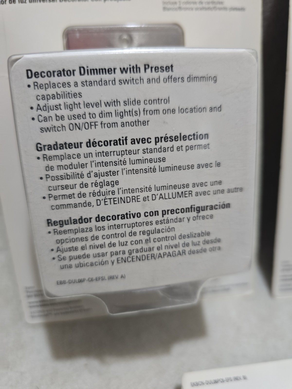Lot of 5 Eaton LED Universal Decorator Dimmer with Preset DUL06P-C6
