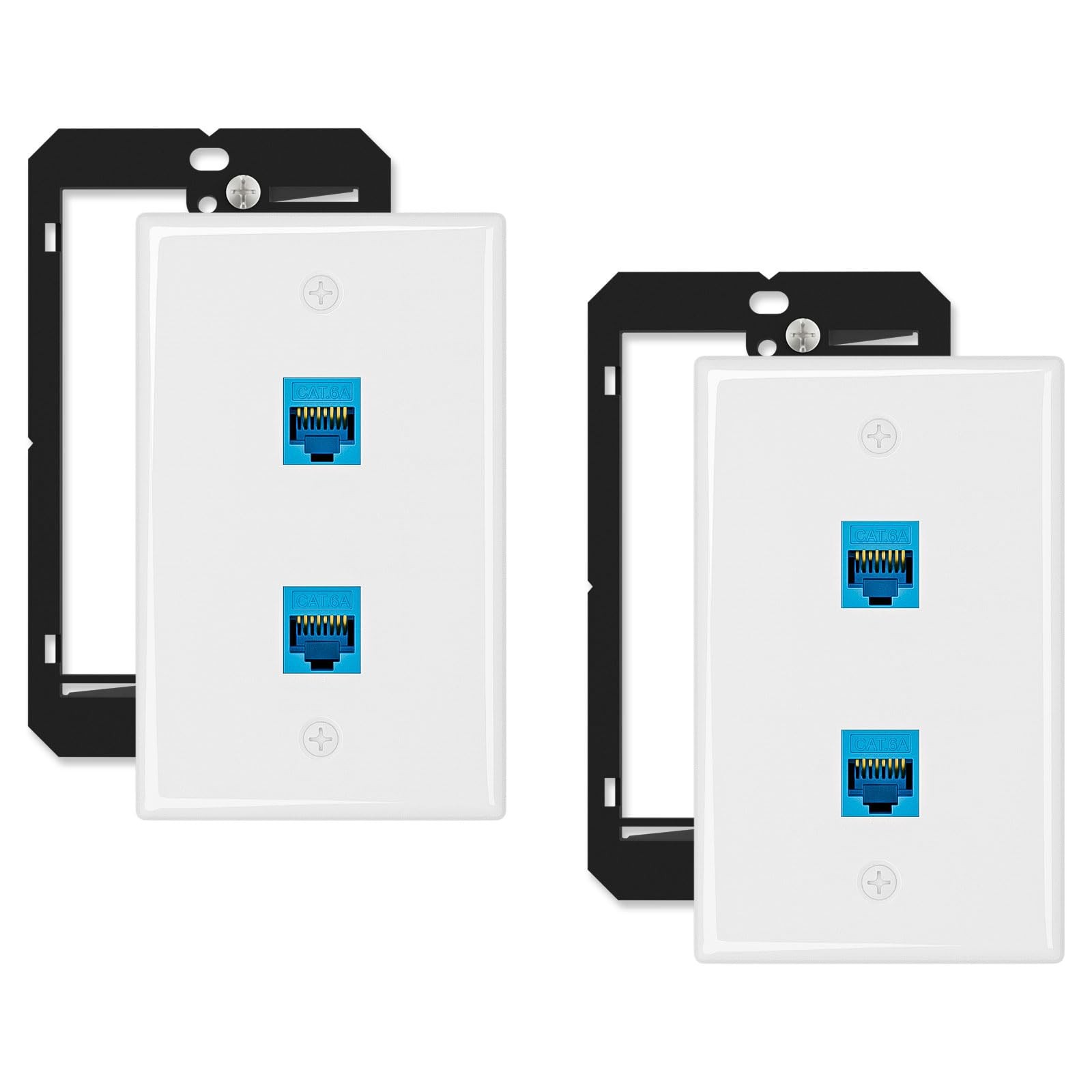10Gbps Ethernet Wall Plate CAT6A 2Port Keystone Jack Outlet RJ45 Bracket