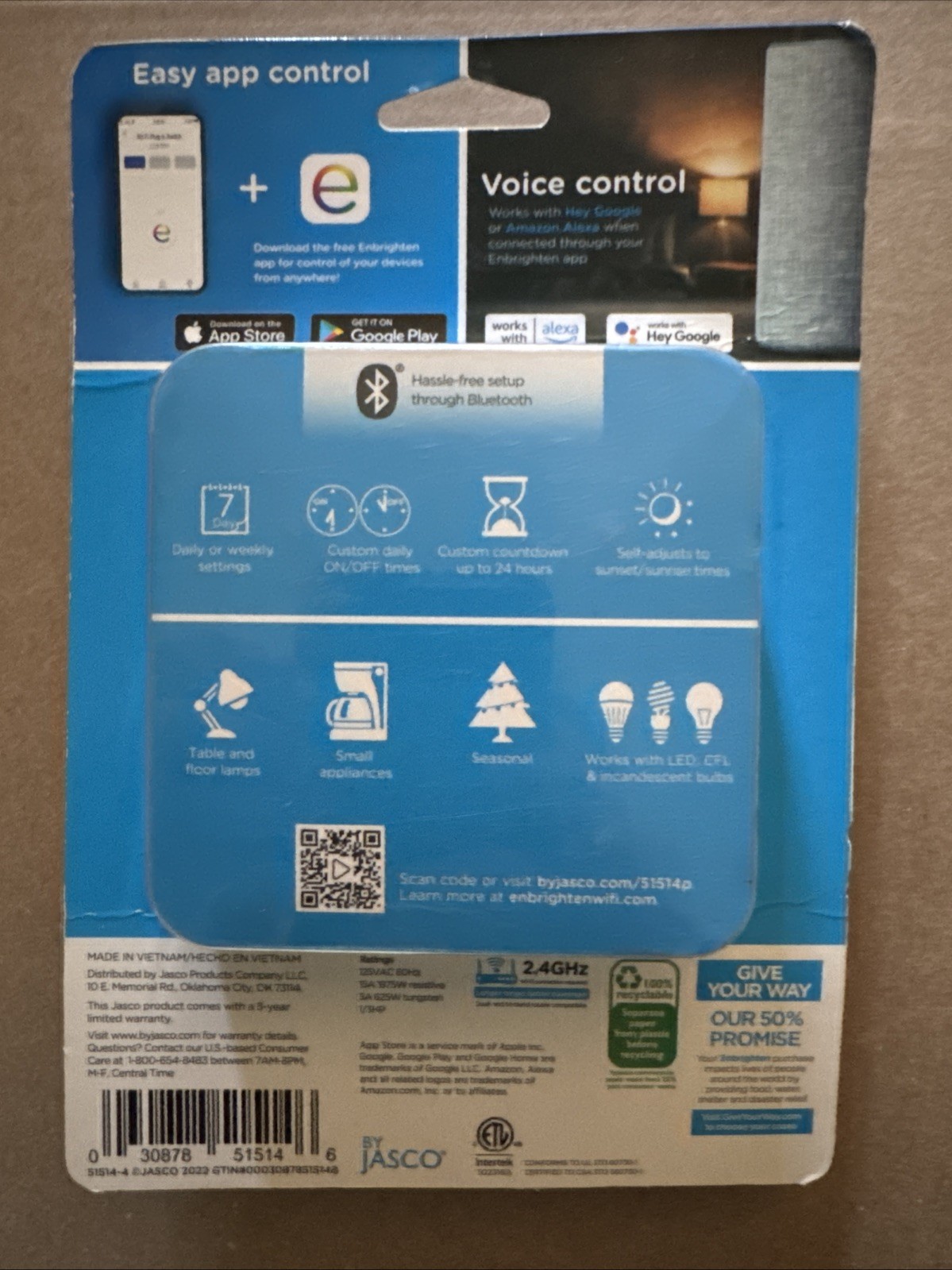 Enbrighten WiFi Micro Smart Switch Plug – White (Pack of 4)