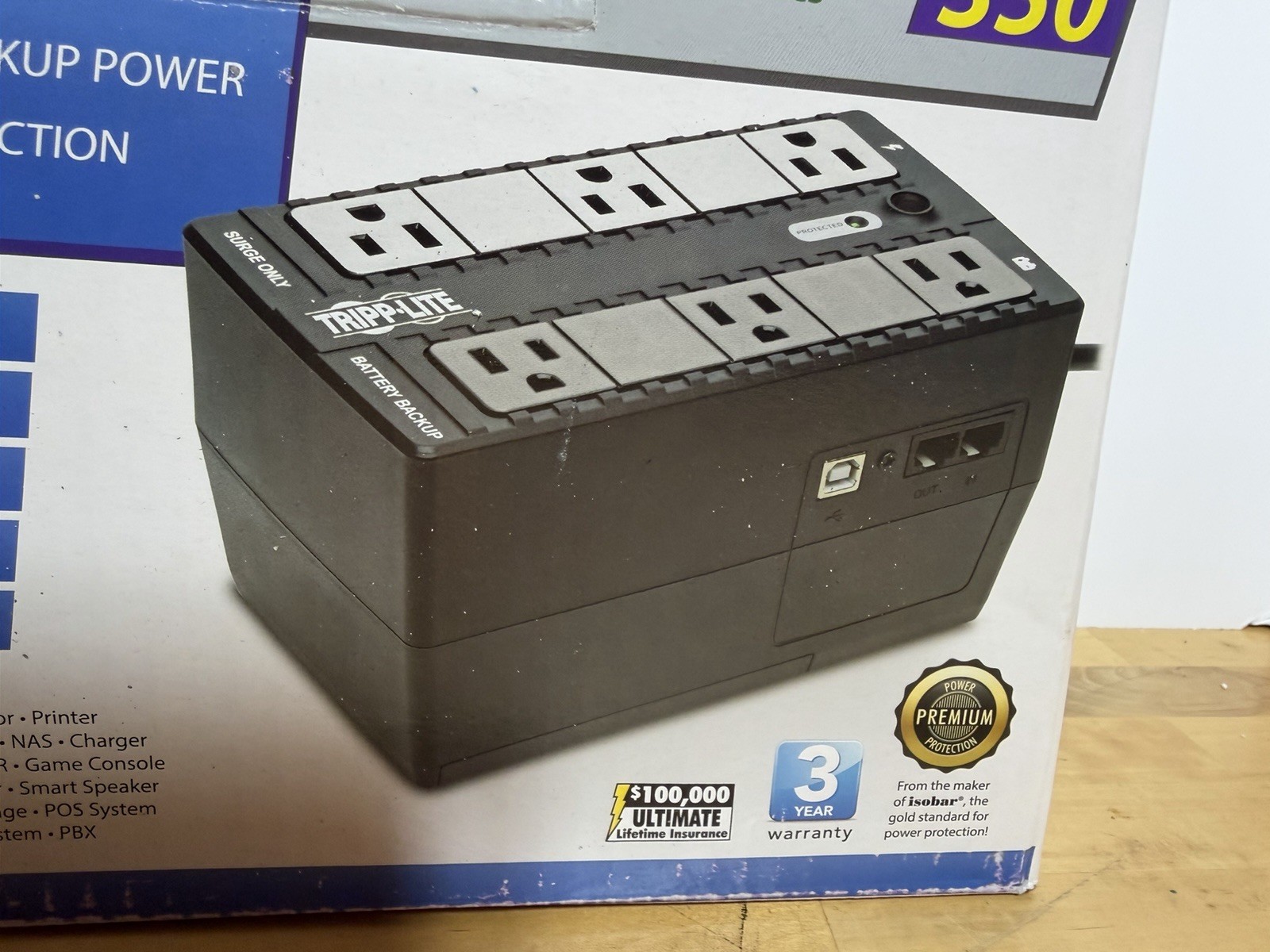 Tripp Lite Internet Office Standby Battery Back Up UPS 350 Black INTERNET350U
