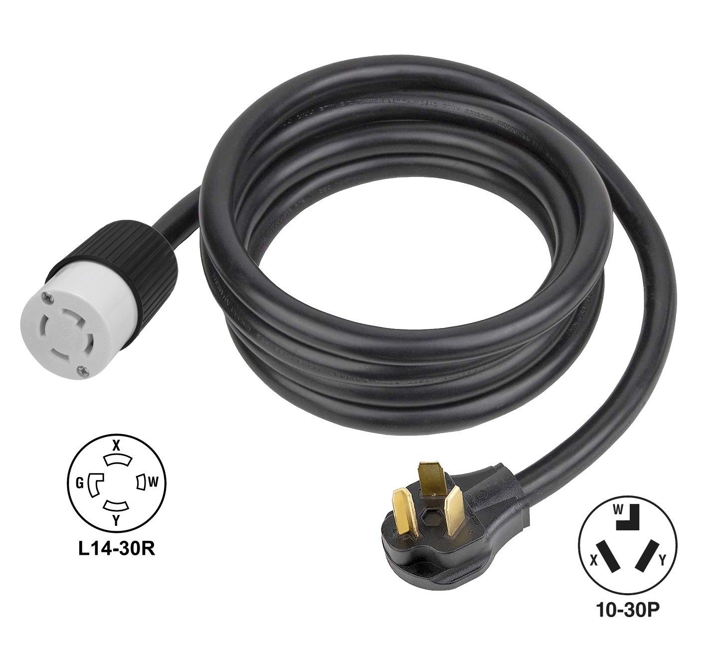 NEMA 10-30 TO L14-30 LOCKING PLUG FOR GENERATOR EMERGENCY BACKUP CABLE