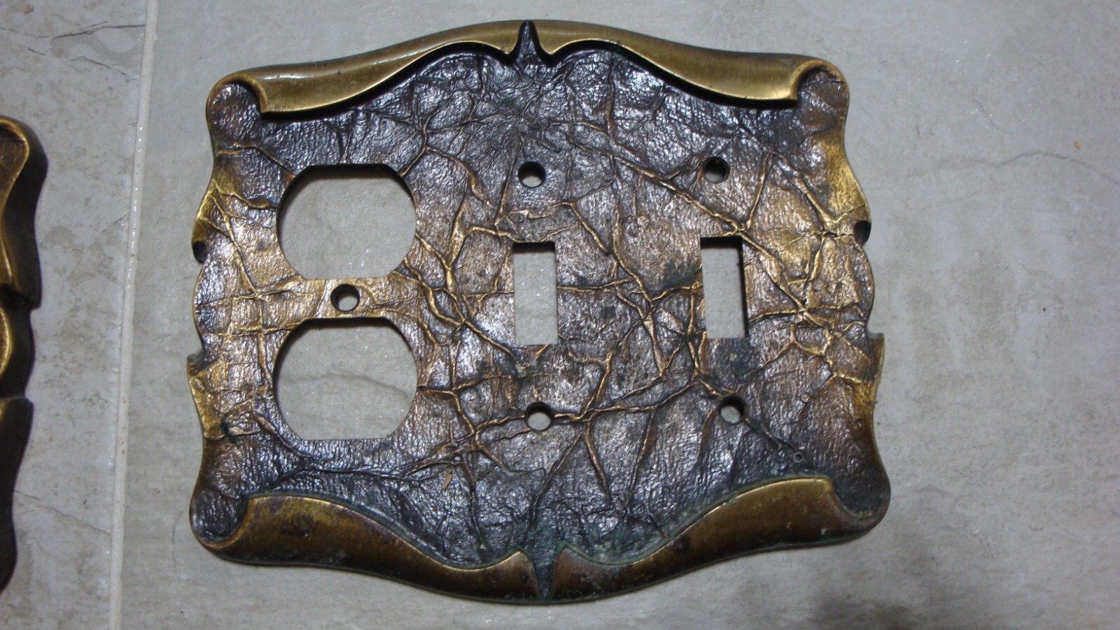 Metal wall switch decorative cover plates and kitchen cabinet handles set