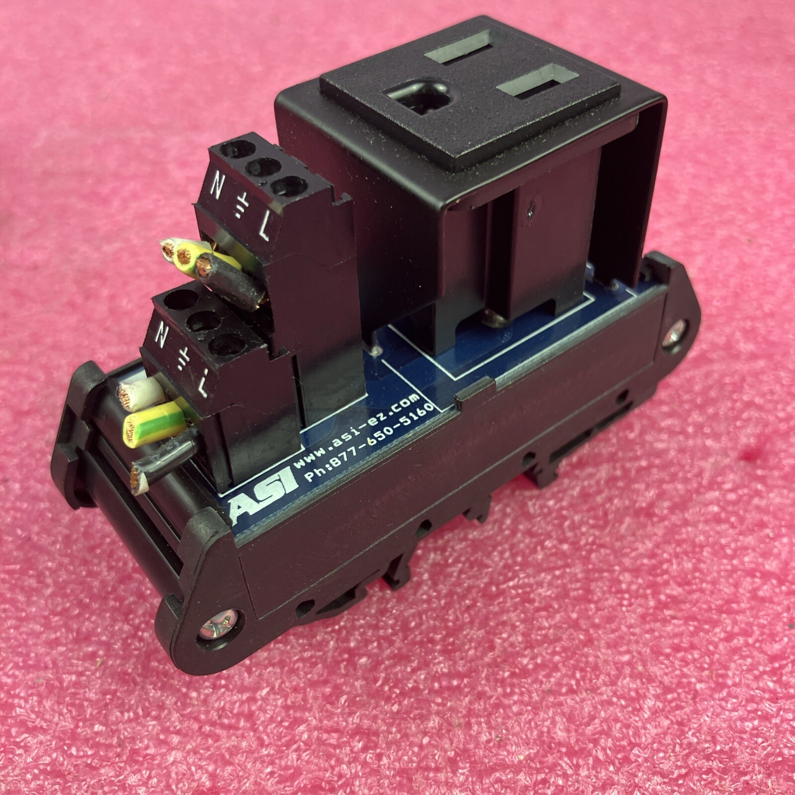 ASI IMACP01 Single 120V AC Receptacle 3-Prong Power Outlet DIN Rail Mount