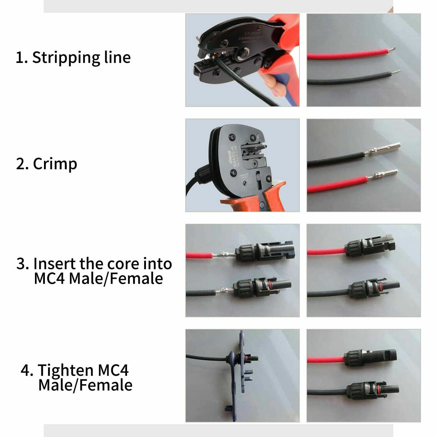 10 pairs Solar Panel Cable – Waterproof Male Female Connector M/F Solar Wire Kit