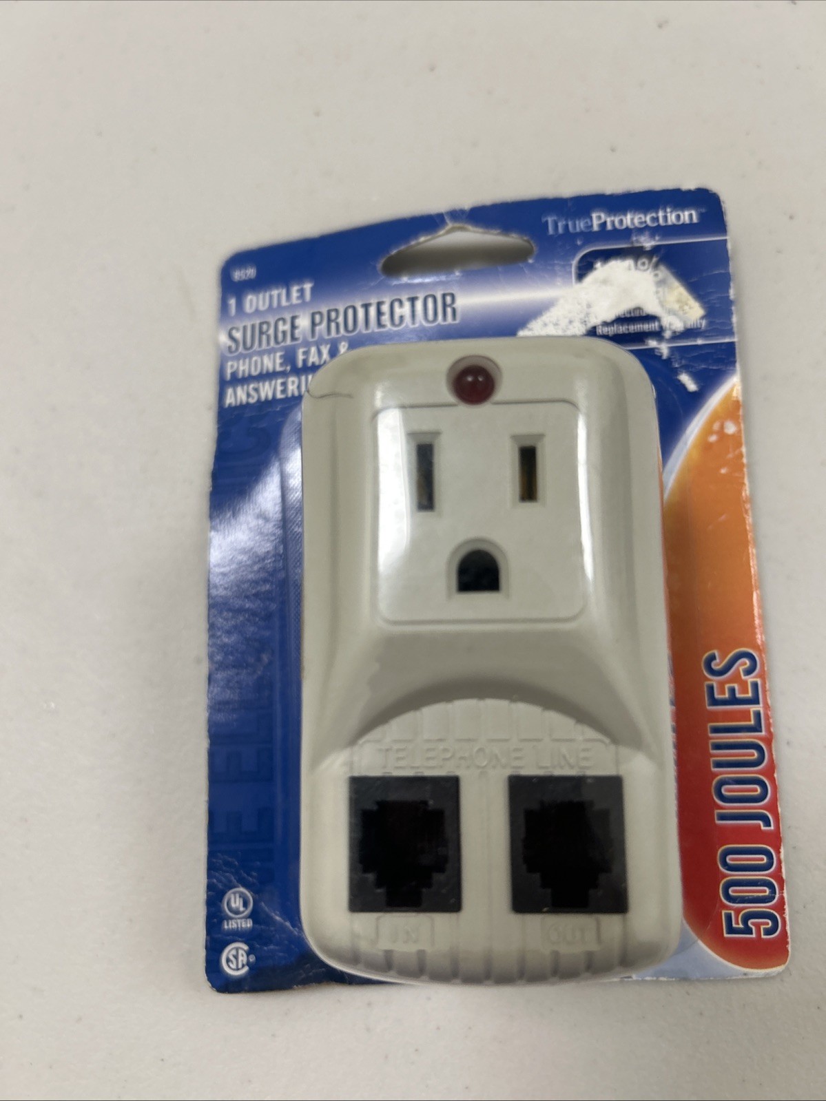 True Protection Surge Protector 1 Outlet Phone Fax & Answering Machine New