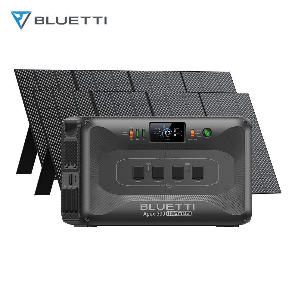 BLUETTI Apex 300 2764Wh Portable Power Station+2*350W Solar Panel Kit Off-Grid