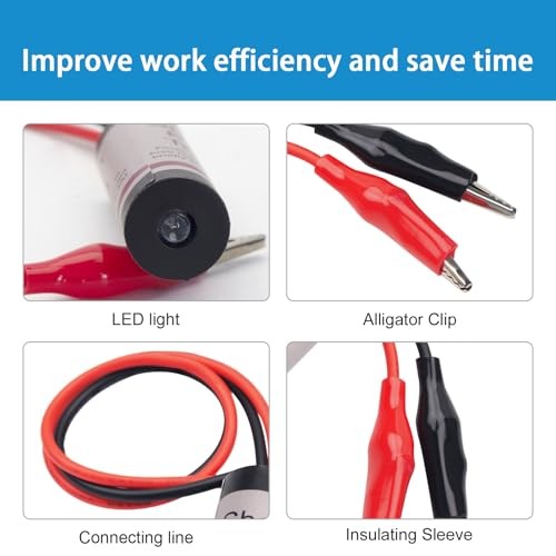 Short Pro Tool Finder HVAC Tools with 12 Inch Lead and Alligator Clip, Locate