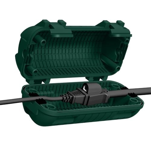Extension Cord Cover Outdoor IP54 Water Resistant Power Cord Protector Green