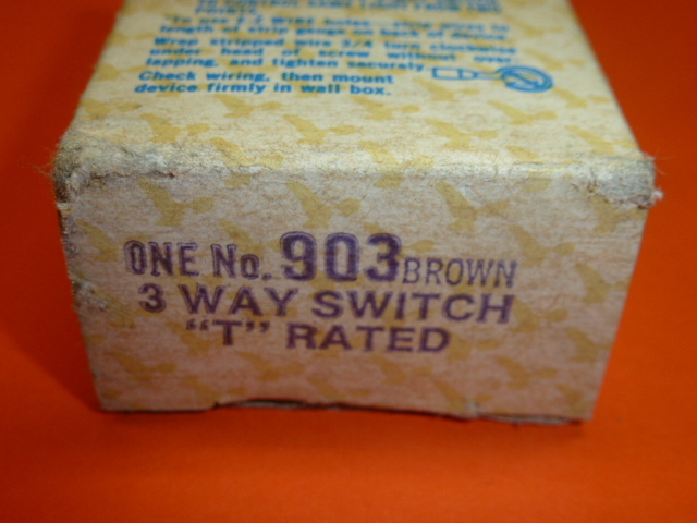 NOS! Eagle 3-WAY SWITCH, #903, “T” RATED, BROWN or IVORY