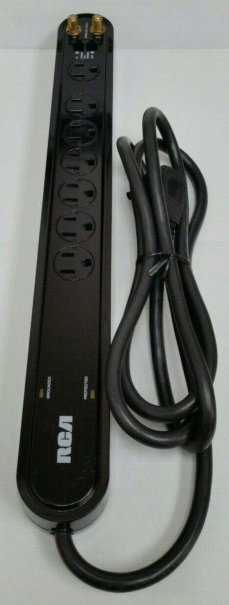 RCA 7-Outlet Surge Protector 1500 Joules 4′ Cord PS27210B New (No box) Phone/Fax