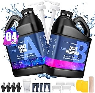 Epoxy Resin 64OZ – Crystal Clear Epoxy Resin Kit – No Yellowing No Bubble Art Re