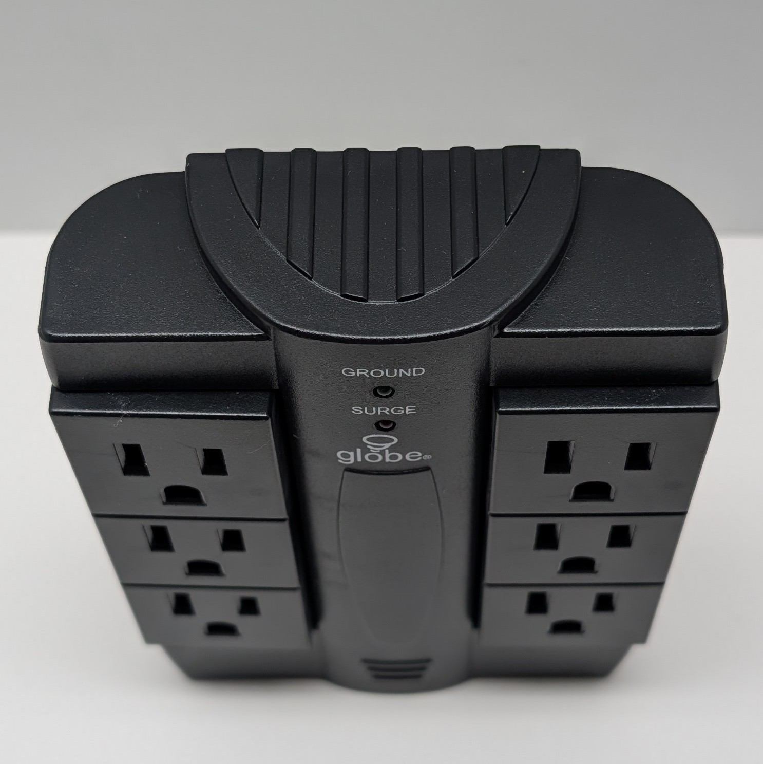 Globe Electric 6-Outlet Swivel Surge Protector Wall Tap 2100J Black – New