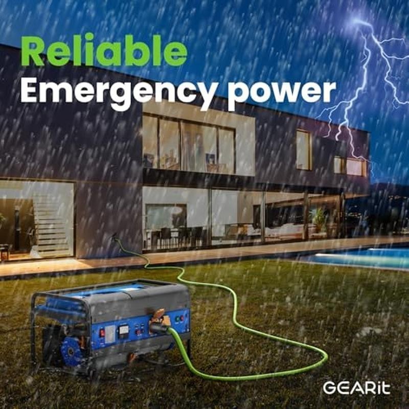 10ft Generator Extension Cord 7500W 4-Prong Locking Power Cable 10 Gauge SJTW
