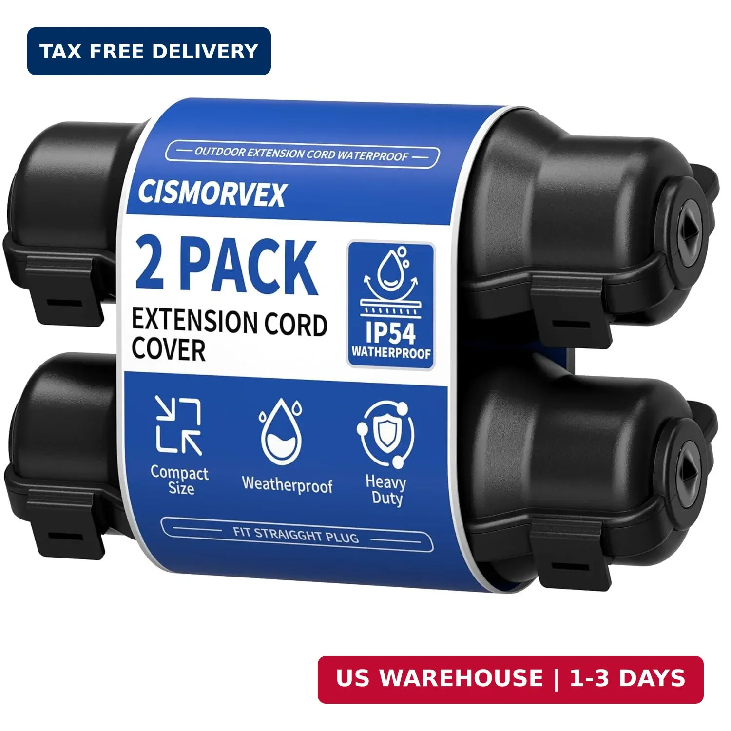 2 Pack Outdoor Extension Cord Safety Cover with Waterproof Seal IP54 Water-Resis