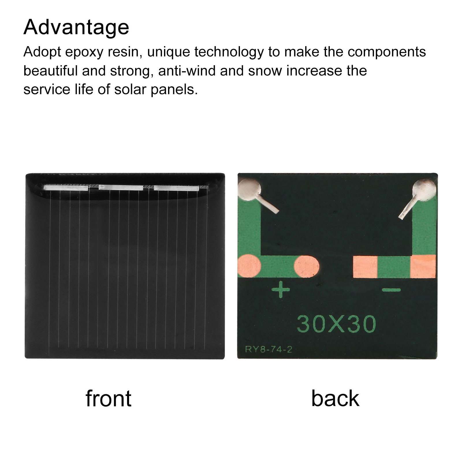 10Pack Mini Solar Panel Cell 1.5V 60mA 0.09W 30mm x 30mm for DIY Project